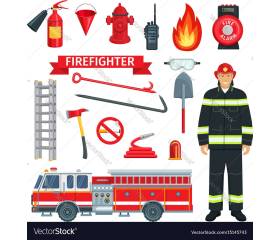 profession-of-fireman-or-firefighter-tools-vector-15145743